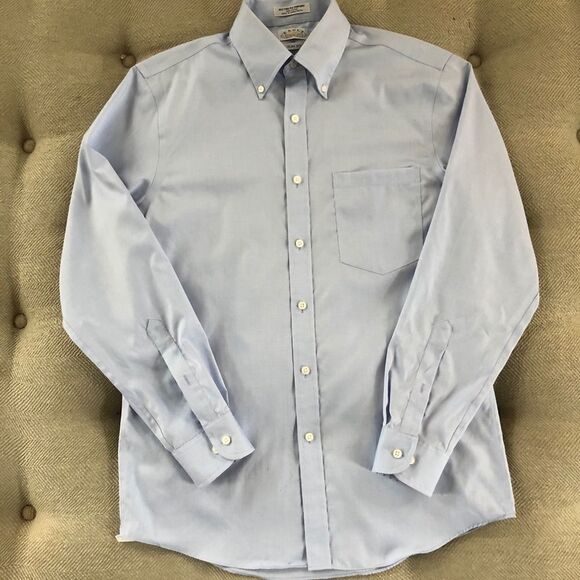 Eagle Shirtmaker 80s 2-ply Pinpoint Dress Shirt 15 - Picture 1 of 6